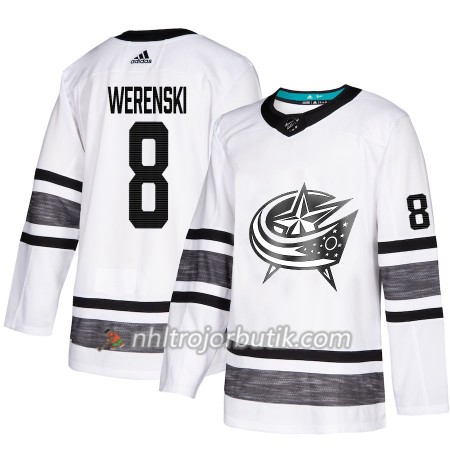Män Ishockey Columbus Blue Jackets tröja Zach Werenski 8 Vit 2019 All-Star Adidas Authentic